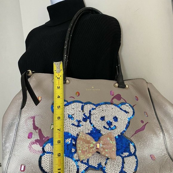 Kate Spade Large Leather Tote Customized With Bear - Picture 3 of 10